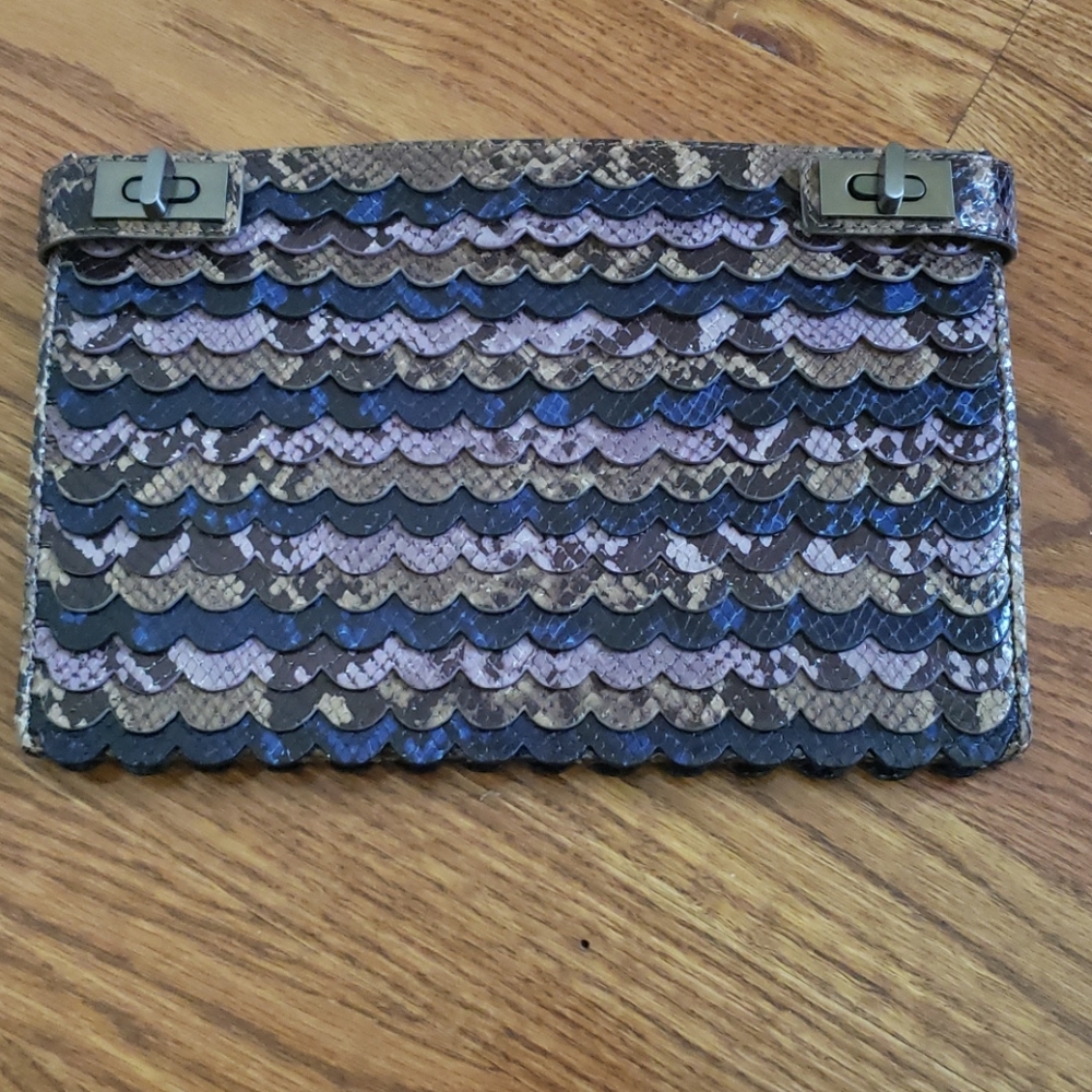 Alexis hudson snakeskin clutch